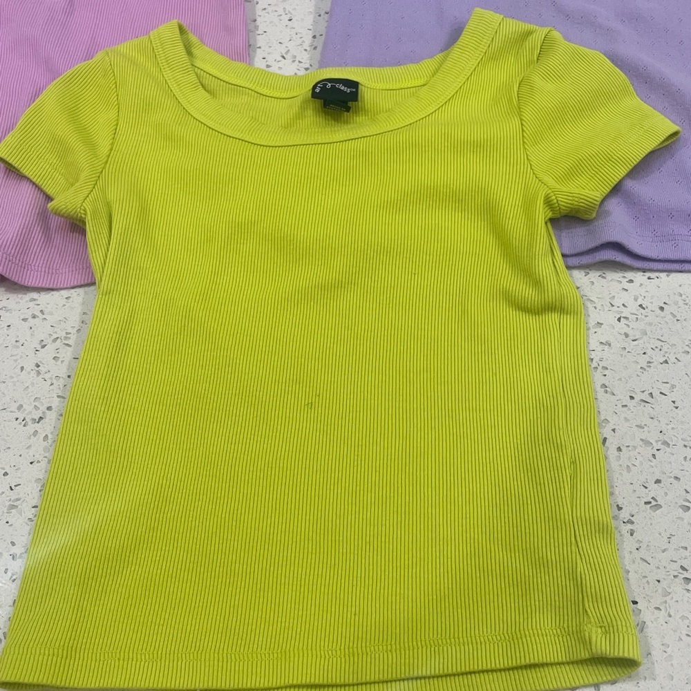 Art Class Lime Ribbed T-Shirt bundle size 7/8 - Picture 2 of 7